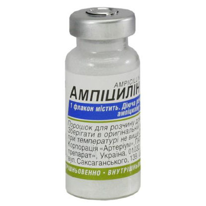 Світлина Ампіцилін порошок для розчину для ін‘єкцій 0.5 г №1